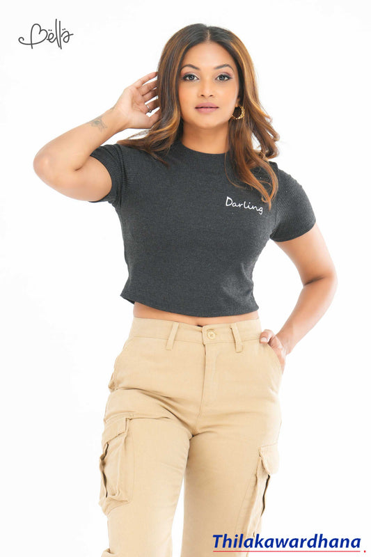 Bella Crew Neck Crop T Shirt