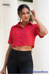 Tendenza Printed Cropped Shirt