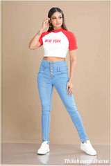 High Waist Light Washed Jean