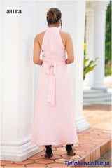 Aura Sleeveless Waist Belted Maxi Dress