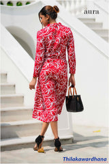 Tendenza Long Sleeve Printed Dress