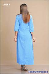 Aura Embroidered 3/4 Sleeve Maxi Dress