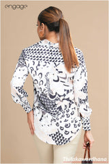 Engage Printed Elegance Satin Top