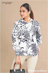 Engage Printed Elegance Satin Top