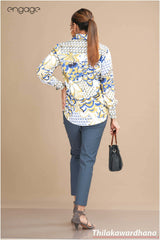 Engage Printed Elegance Satin Top