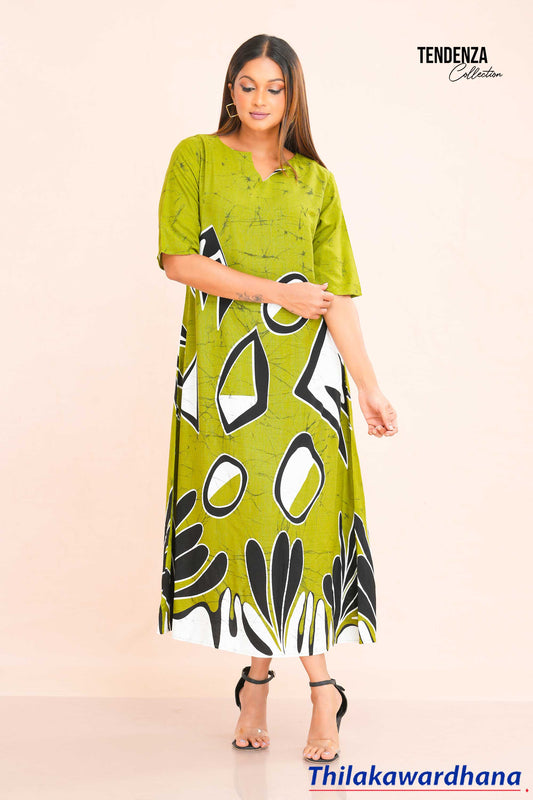 Tendenza Printed Shift Midi Dress