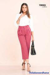 Tendenza High Waist Laser Cut Detailed Pant