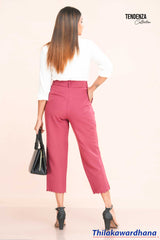 Tendenza High Waist Laser Cut Detailed Pant