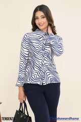Tendenza Long Sleeve Printed Top