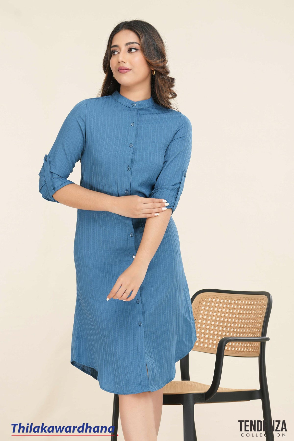 Tendenza Long Sleeve Shirt Dress