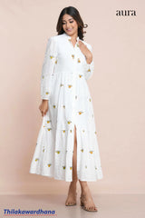 Aura Charming Embroidered White Dress