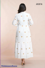 Aura Charming Embroidered White Dress