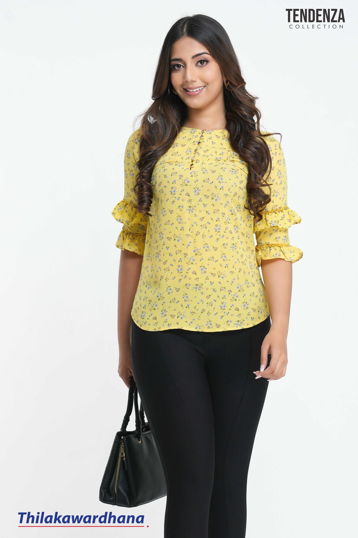 Tendenza 3/4 Sleeve Floral Printed Top