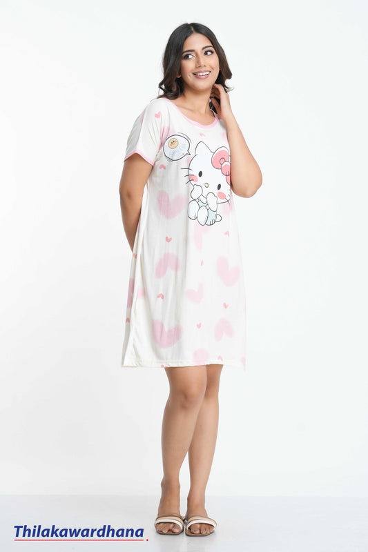 Printed Night Dress - Free Size