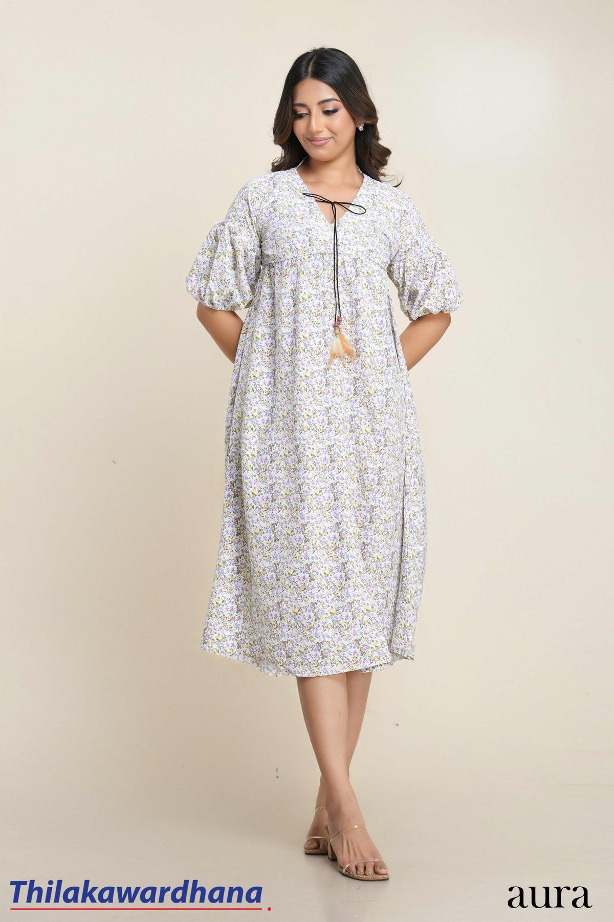 Aura Delicate Puff Sleeve Dress