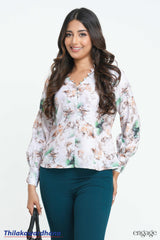 Engage Pastel Floral Print Buttoned Blouse