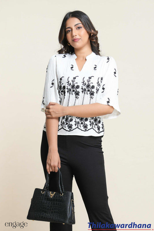 Engage Embroidery Detailed Top