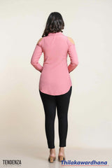 Tendenza Long Sleeve Cut Out Detailed Top