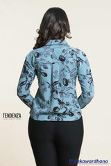 Tendenza Button-Up Printed Blouse