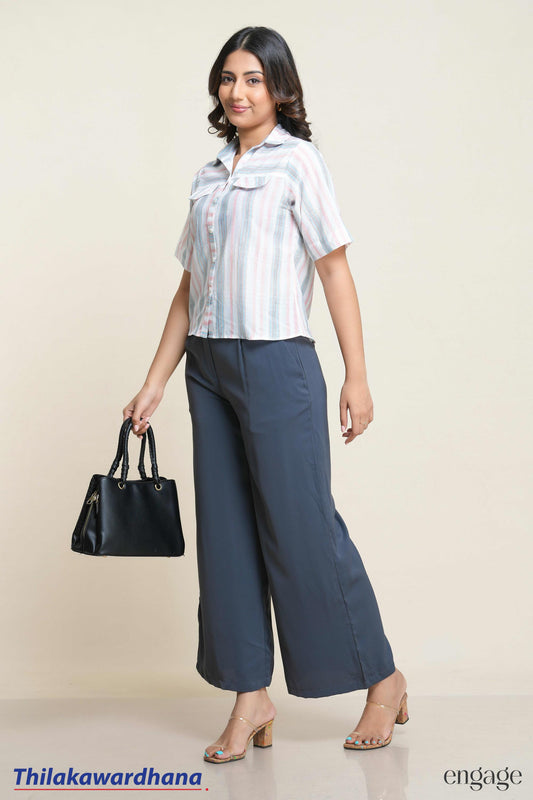 Engage Striped Pocket Detailed Top