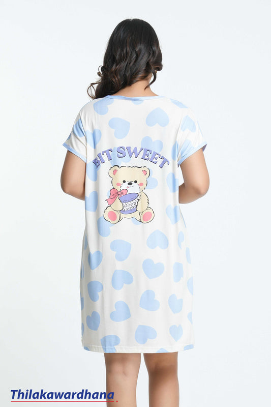 Printed Night Dress - Free Size