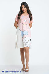 Printed Night Dress - Free Size