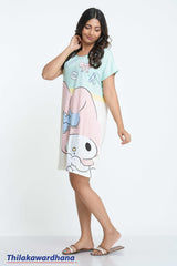 Printed Night Dress - Free Size