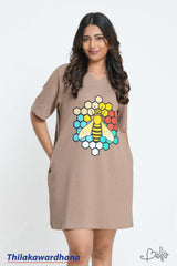 Bella Honeycomb Bee Graphic Waffle Dress
