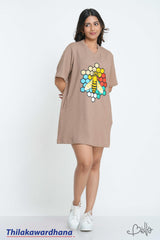 Bella Honeycomb Bee Graphic Waffle Dress
