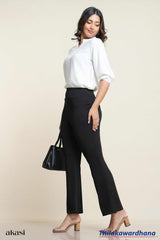 Akasi Ribbed Knit Bell-Bottom Trousers