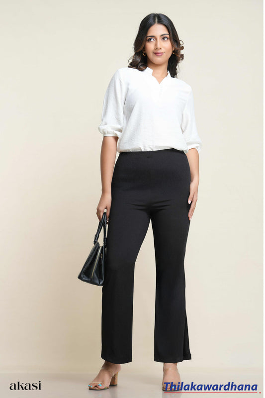 Akasi Ribbed Knit Bell-Bottom Trousers