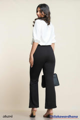 Akasi Ribbed Knit Bell-Bottom Trousers
