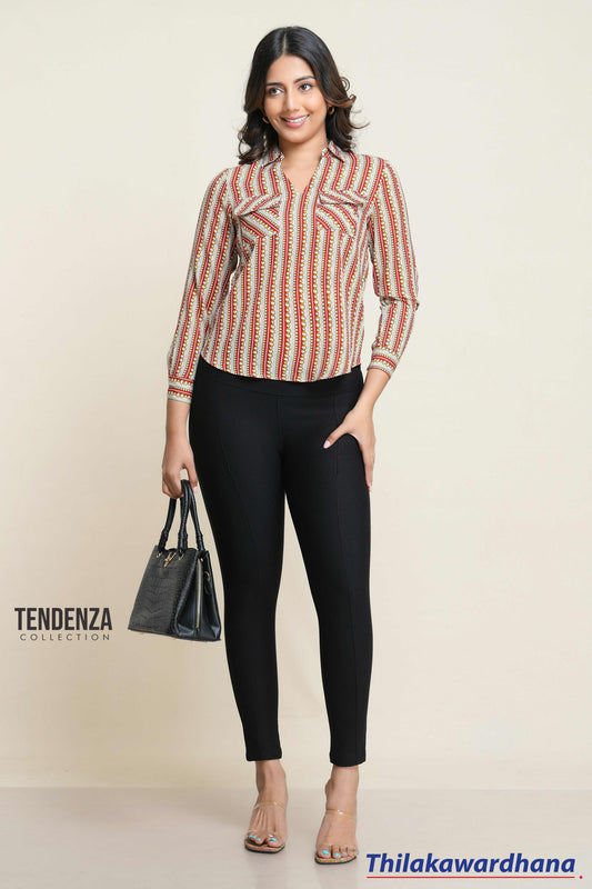 Tendenza Front Pocket Long Sleeve Top