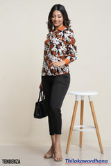 Tendenza Bishop Sleeve Button Front Top