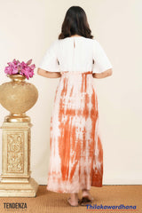 Tendenza Waist Gathered Flared Sleeve Dress