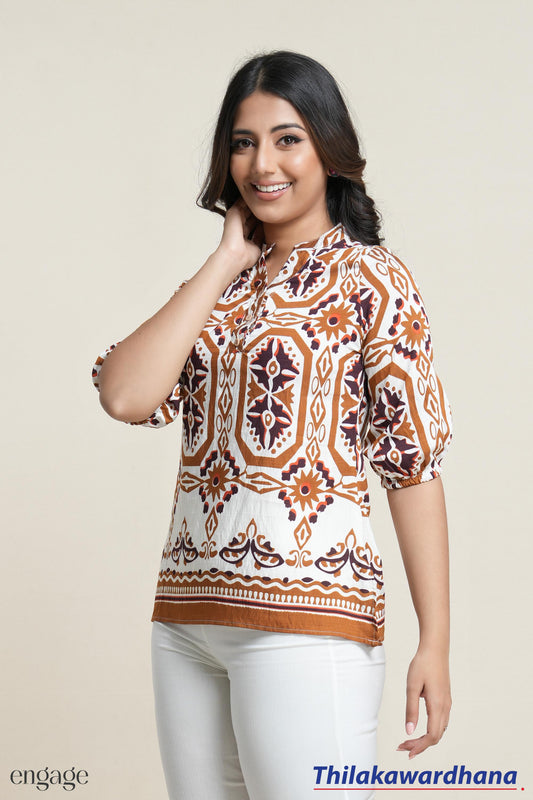 Engage Amber Mosaic Cotton Top