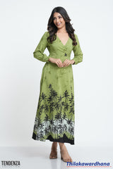 Tendenza V Neck Sunset Maxi Dress