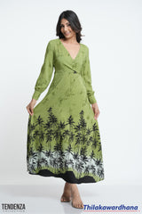 Tendenza V Neck Sunset Maxi Dress