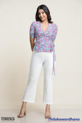 Tendenza Floral Printed Wrap Top