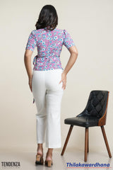 Tendenza Floral Printed Wrap Top