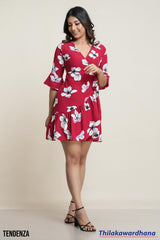 Tendenza Ruffle Hem Wrap Mini Dress