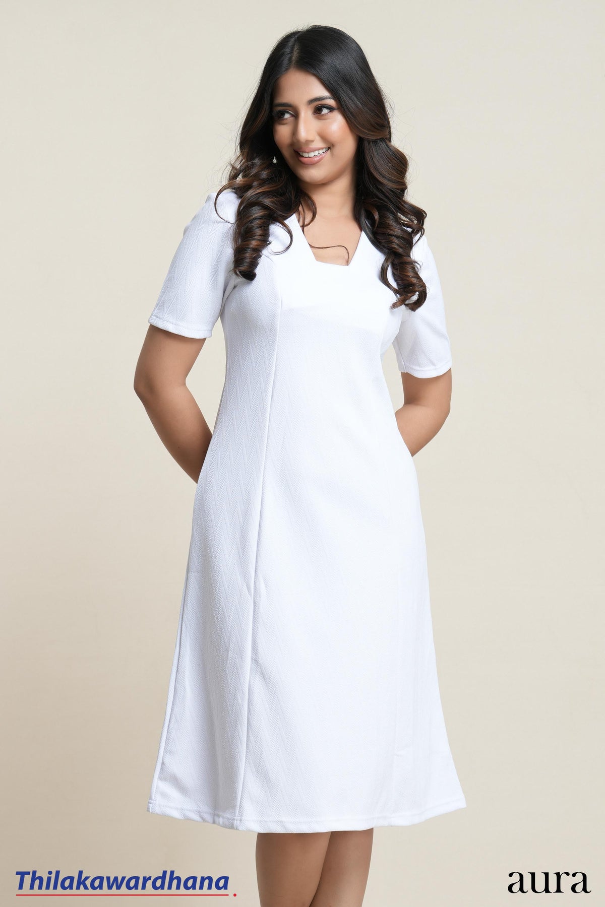 Aura Ivory Grace Midi Dress