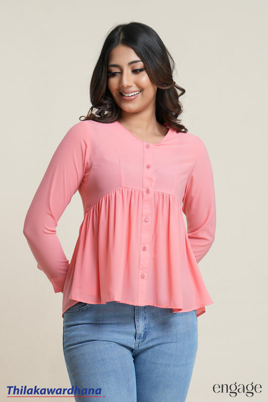 Engage Blush Breeze Peplum Top