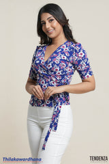 Tendenza Floral Printed Wrap Top