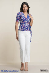 Tendenza Floral Printed Wrap Top