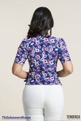 Tendenza Floral Printed Wrap Top