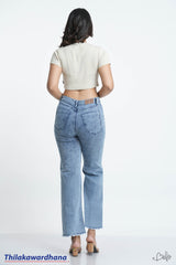 Retro Rise Skyline Pleated Jean