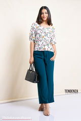 Tendenza Floral Printed Off Shoulder Top