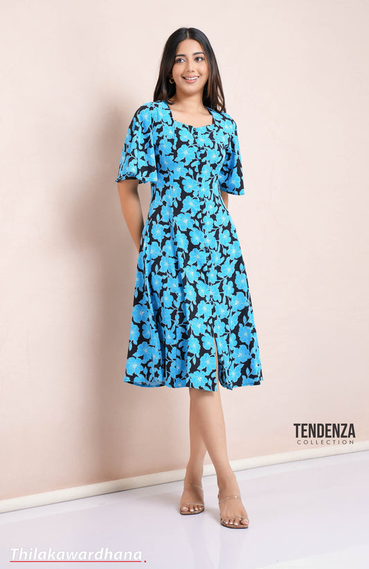 Tendenza Princess Line Printed Midi Dress