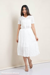 Aura Ivory Charm Midi Skirt
